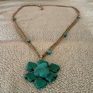 Chico's Long Blue Marble Necklace